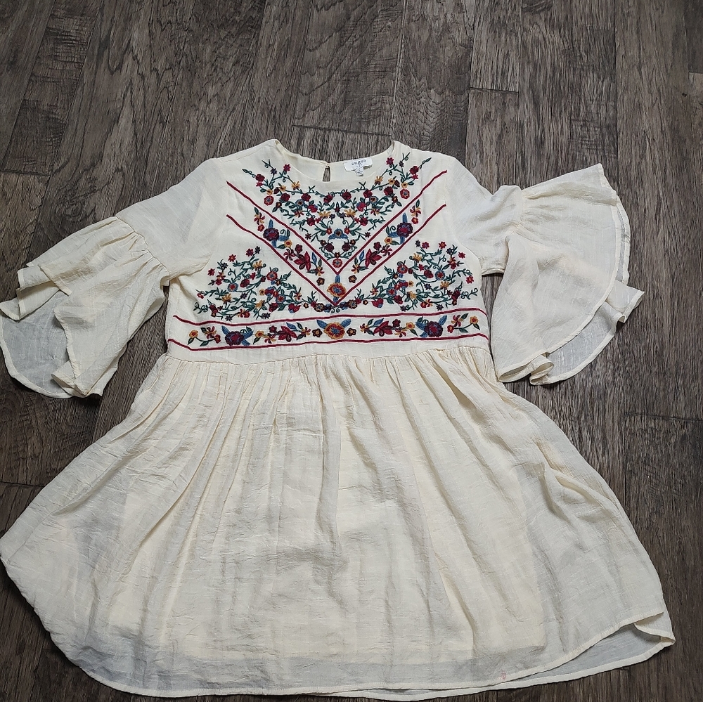 Umgee floral embroidered Bohemian swing top USA Women's size L - Picture 3 of 14